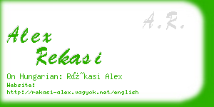 alex rekasi business card